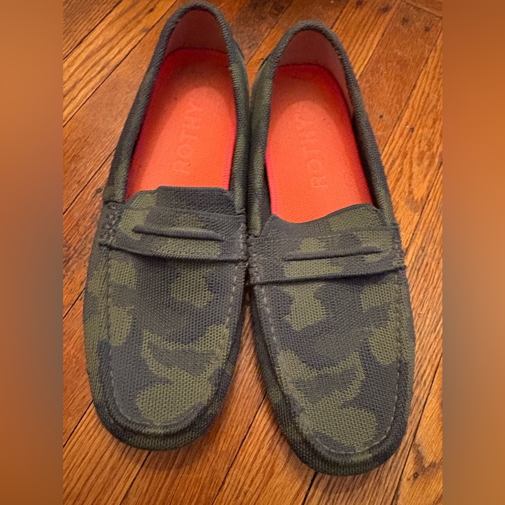 Rothy's Camouflage Green Loafers